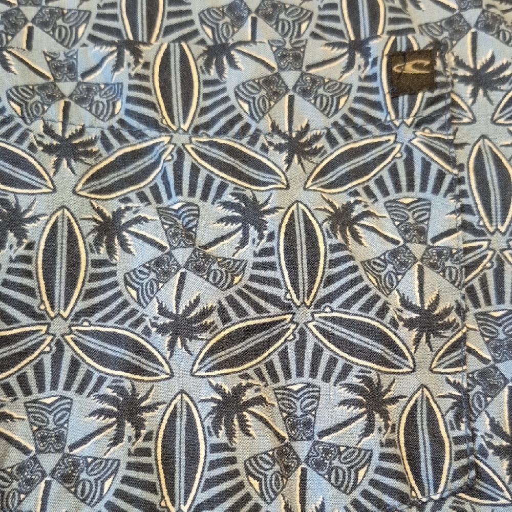 O'Neill Short Sleeve Classic Fit Button Down Mens Shirt w Geometric Pattern - Picture 3 of 11